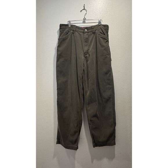 Vintage Old Navy Y2K Men’s Size 36 Green Carpenter Workwear Canvas Pants READ - Picture 1 of 13